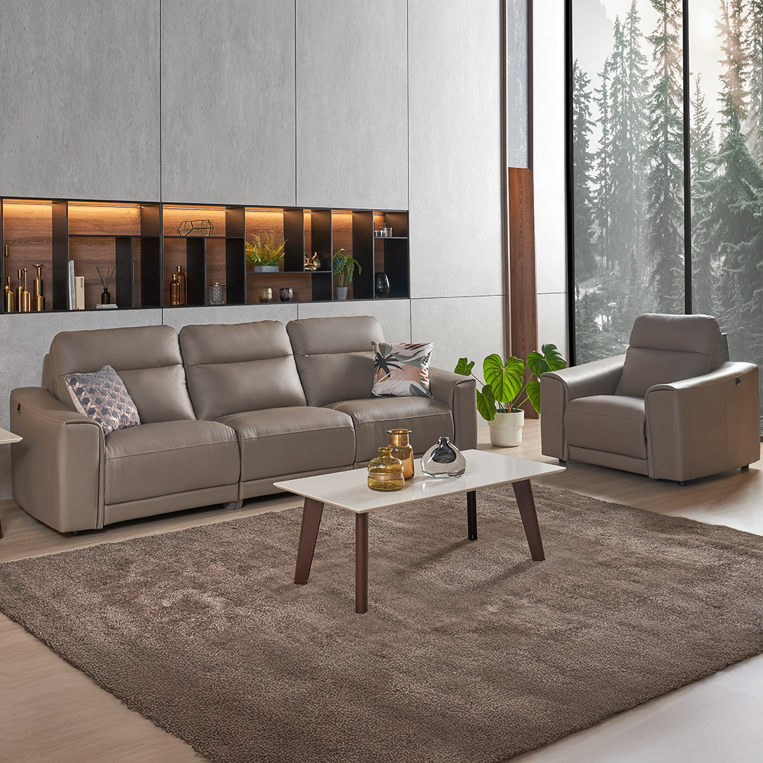 Electric Reclining Leather Sofa