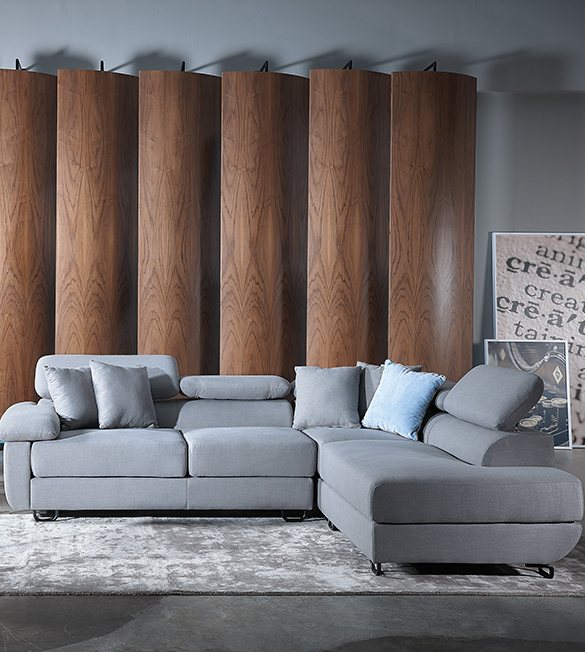 sofa kain bentuk L modern minimalis