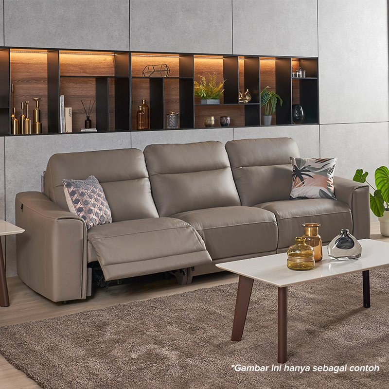 sofa kulit modular recliner modern minimalis gratis meja kopi