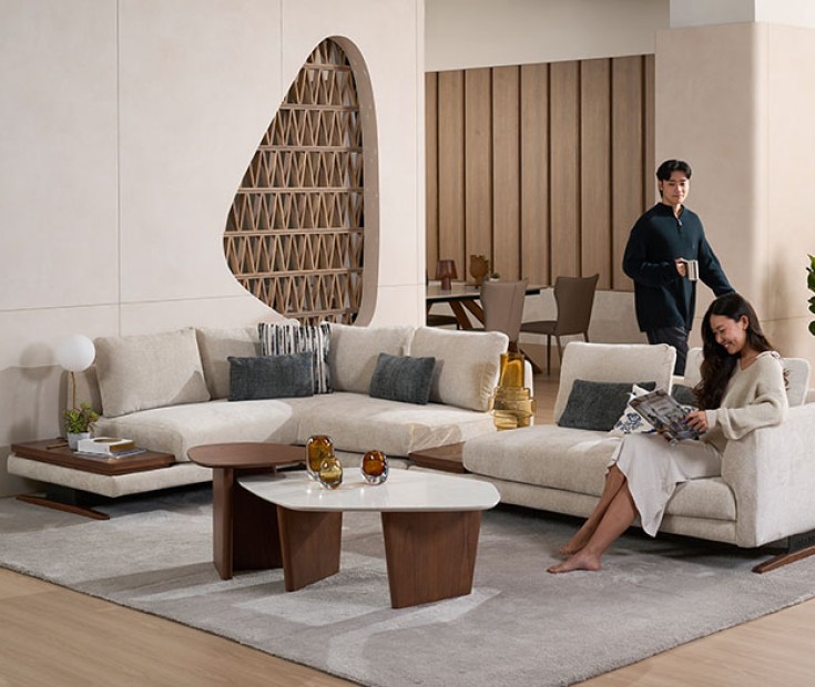 fabric sofa free coffee table