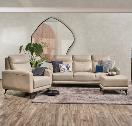 FREE Kay Coffee Table | 3+1 Seater Leather Sofa with a Luxurious Design, Perfect for Modern Minimalist Homes